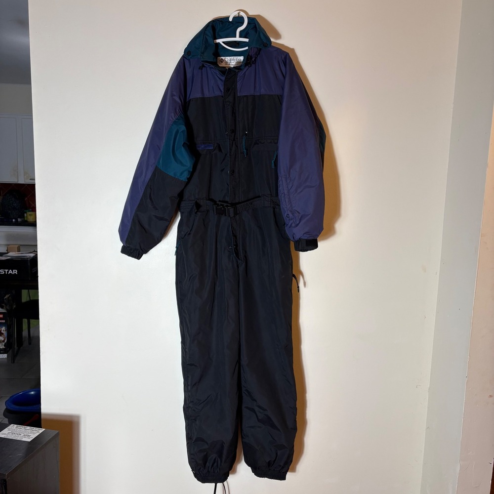 Vintage Columbia One Piece Ski Snowsuit Men's Large Insulated Belted